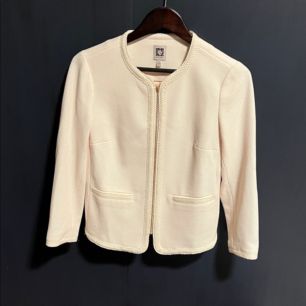 Anne Klein Cream Textured Women's Jacket
